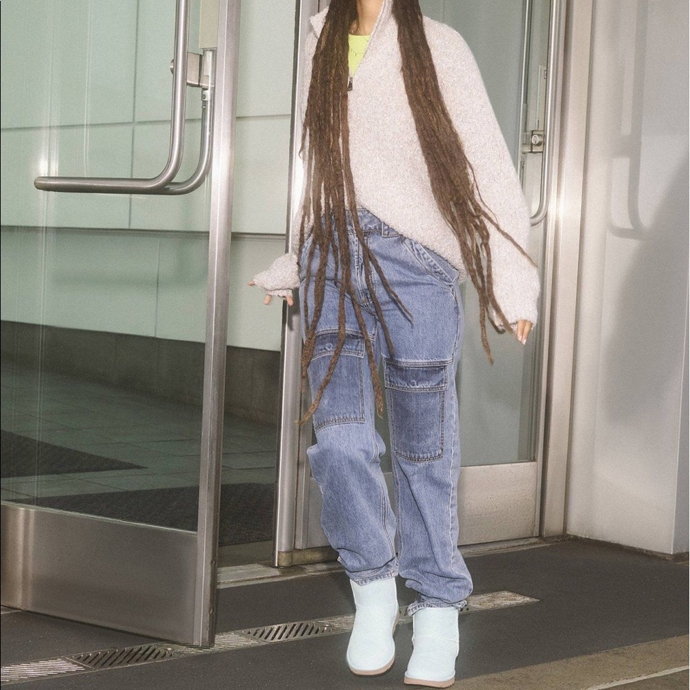 Snap Button Cargo Jeans